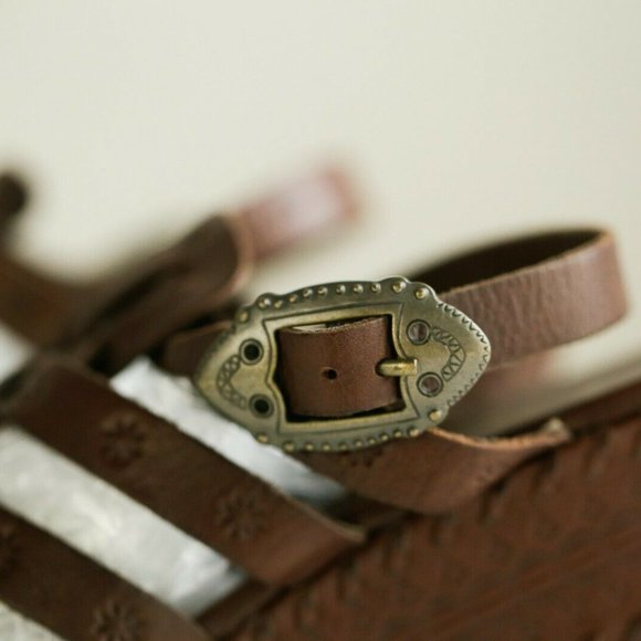 Ash Brown Wedge Sandals - Picture 8 of 12